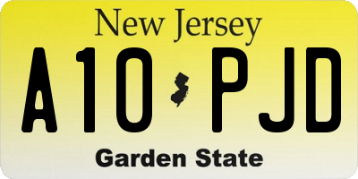 NJ license plate A10PJD