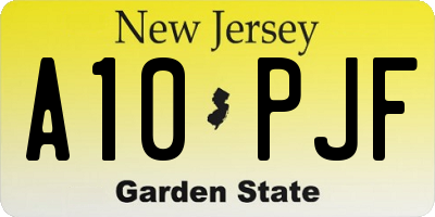 NJ license plate A10PJF