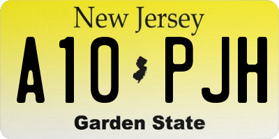 NJ license plate A10PJH