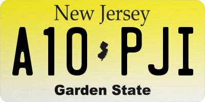 NJ license plate A10PJI