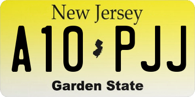 NJ license plate A10PJJ