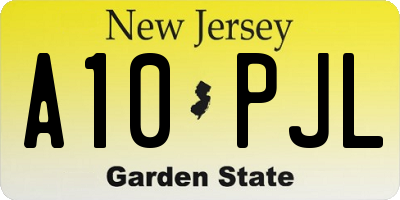 NJ license plate A10PJL