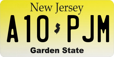 NJ license plate A10PJM