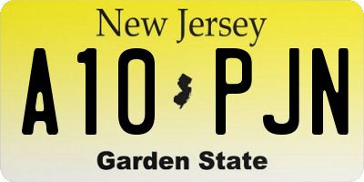 NJ license plate A10PJN