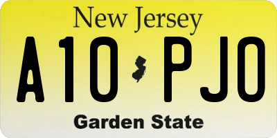 NJ license plate A10PJO