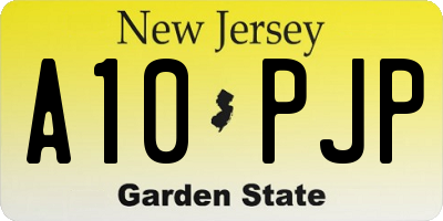 NJ license plate A10PJP