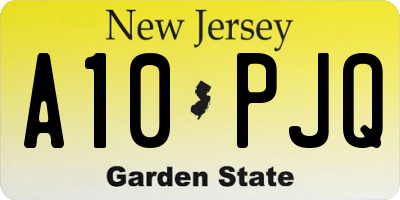 NJ license plate A10PJQ