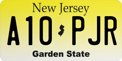 NJ license plate A10PJR