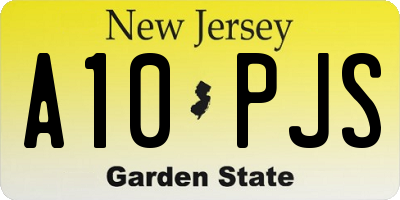 NJ license plate A10PJS