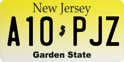 NJ license plate A10PJZ