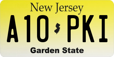 NJ license plate A10PKI