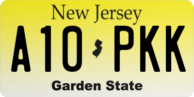 NJ license plate A10PKK