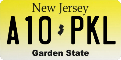 NJ license plate A10PKL