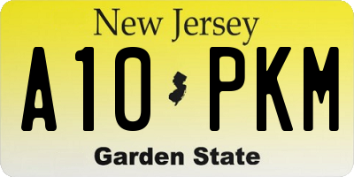 NJ license plate A10PKM