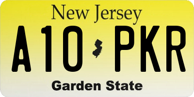 NJ license plate A10PKR