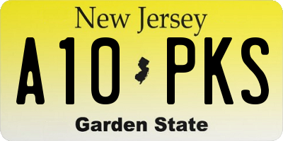 NJ license plate A10PKS