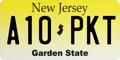 NJ license plate A10PKT