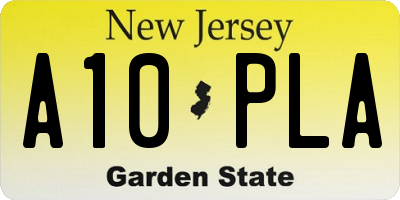 NJ license plate A10PLA