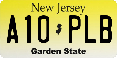 NJ license plate A10PLB