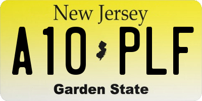 NJ license plate A10PLF