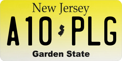 NJ license plate A10PLG