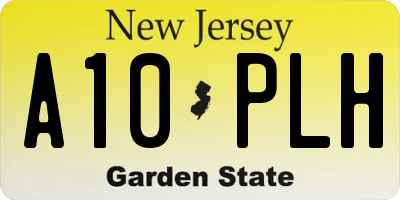 NJ license plate A10PLH