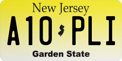 NJ license plate A10PLI