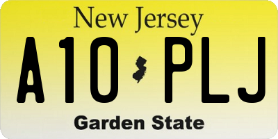 NJ license plate A10PLJ