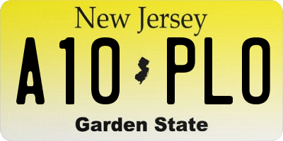 NJ license plate A10PLO