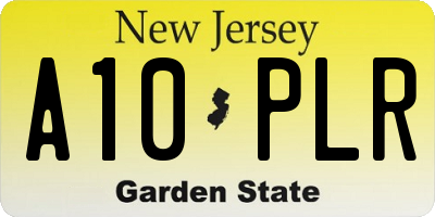 NJ license plate A10PLR