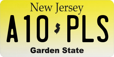 NJ license plate A10PLS