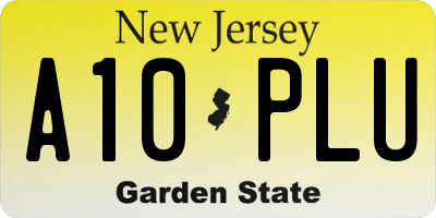 NJ license plate A10PLU