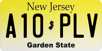 NJ license plate A10PLV