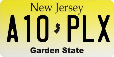 NJ license plate A10PLX