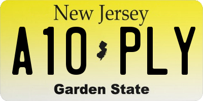 NJ license plate A10PLY