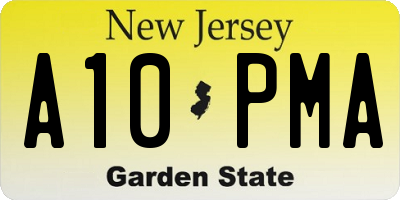 NJ license plate A10PMA