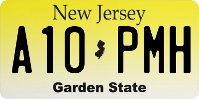 NJ license plate A10PMH