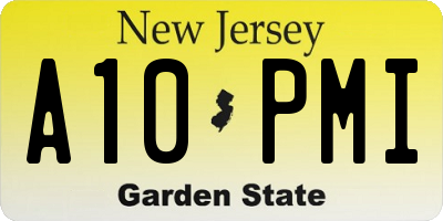 NJ license plate A10PMI