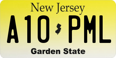 NJ license plate A10PML