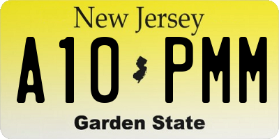 NJ license plate A10PMM