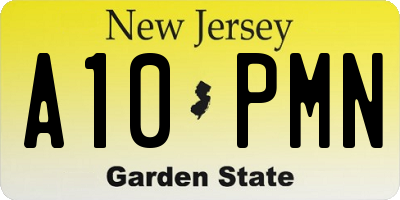 NJ license plate A10PMN