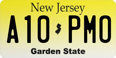 NJ license plate A10PMO