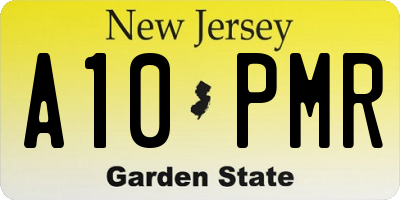 NJ license plate A10PMR