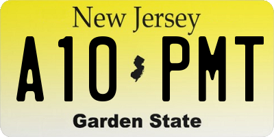 NJ license plate A10PMT