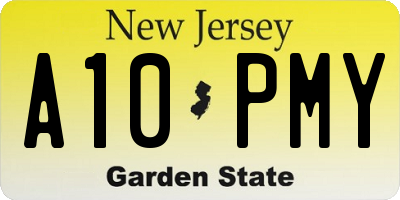 NJ license plate A10PMY