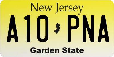 NJ license plate A10PNA