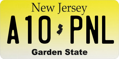 NJ license plate A10PNL