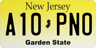 NJ license plate A10PNO
