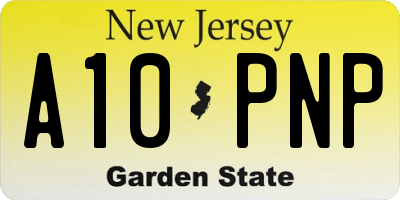 NJ license plate A10PNP