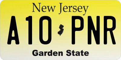 NJ license plate A10PNR